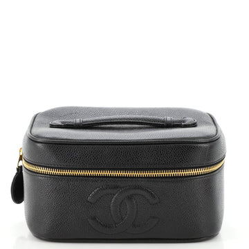 Chanel Vintage Timeless Cosmetic Case Caviar Small