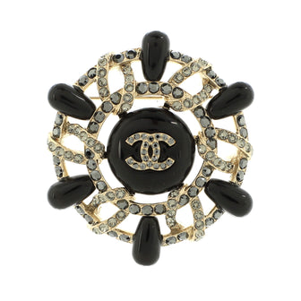 Chanel Paris-Hamburg CC Circular Cluster Brooch Metal with Stone and Crystal