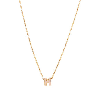 Hermes Pop H Pendant Chain Necklace Metal and Enamel Mini