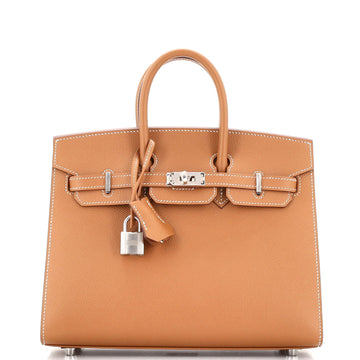 Hermes Birkin Sellier Bag Brown Epsom with Palladium Hardware 25