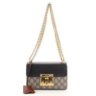 Gucci Padlock Shoulder Bag GG Coated Canvas and Leather Small