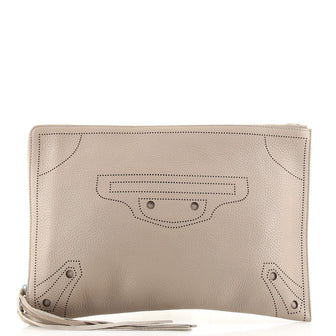 Balenciaga Blackout Zip Pouch Leather Medium