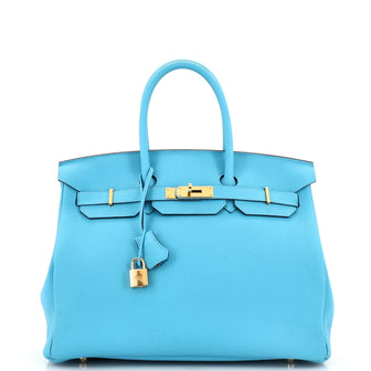 Birkin Handbag Bleu Du Nord Togo with Gold Hardware 35