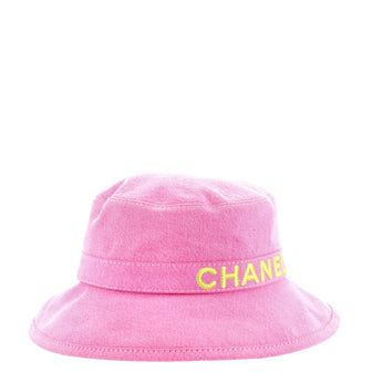 Chanel Logo Letters Bucket Hat Embroidered Denim
