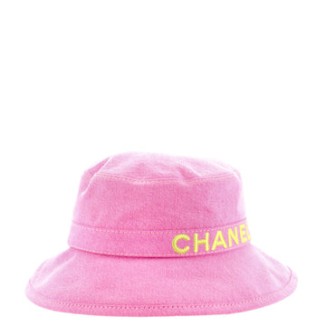 Chanel Logo Letters Bucket Hat Embroidered Denim