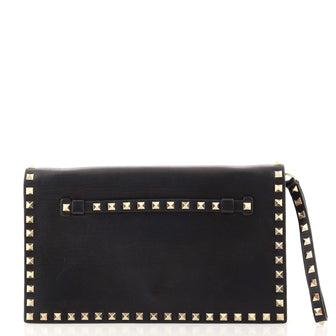 Valentino Rockstud Flap Clutch Leather