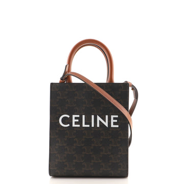 Celine Vertical Cabas Tote Triomphe Coated Canvas Mini