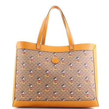 Gucci Disney Mickey Mouse Soft Open Tote Printed Mini GG Coated Canvas Medium