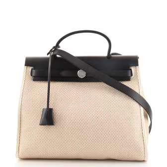 Hermes Herbag Toile and Leather PM