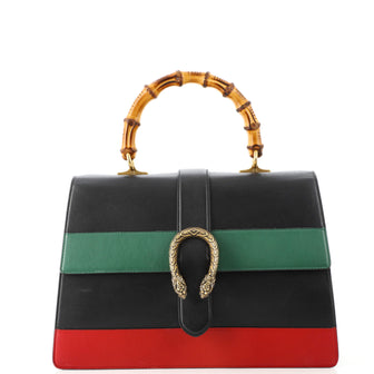 Gucci Dionysus Bamboo Top Handle Bag Colorblock Leather Large