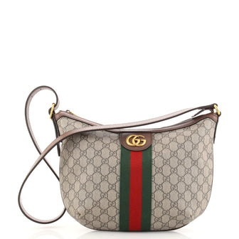 Gucci Ophidia Half Moon Hobo GG Coated Canvas Small