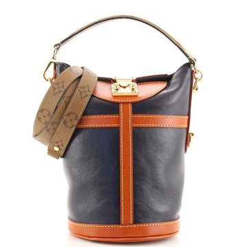 Louis Vuitton Duffle Handbag Leather with Reverse Monogram Canvas