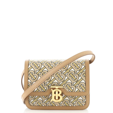 Burberry TB Flap Bag Monogram Print Leather Mini