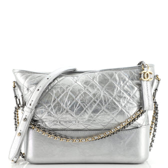 Chanel Gabrielle Hobo Quilted Metallic Aged Calfskin Medium