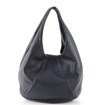 Bottega Veneta Baseball Hobo Leather with Intrecciato Detail Medium