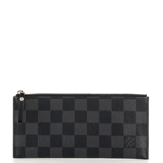 Louis Vuitton Damier Graphite Long Zip Pouch Wallet Insert Case