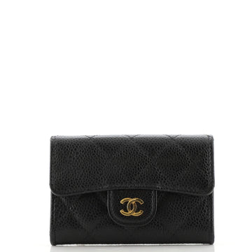 Chanel Classic Flap Card Case Quilted Caviar