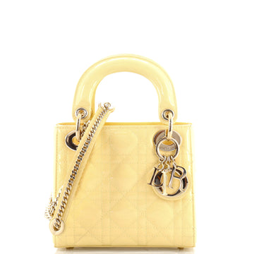 Christian Dior Lady Dior Chain Bag Cannage Quilt Patent Mini