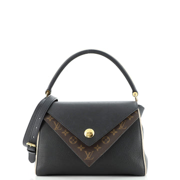 Louis Vuitton Double V Handbag Calfskin with Monogram Canvas