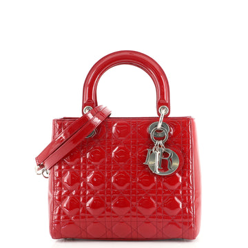 Christian Dior Lady Dior Bag Cannage Quilt Patent Medium