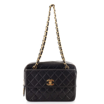 Chanel Vintage Front Pocket Camera Bag Quilted Lambskin Medium