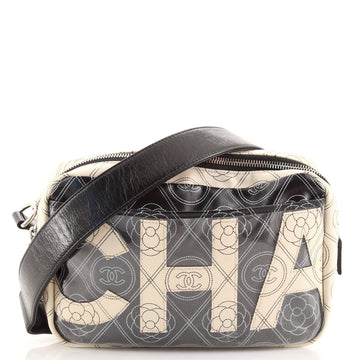 Chanel Logo Camera Bag Printed Coated Canvas Medium