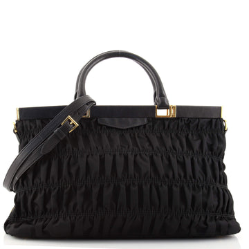 Prada Gaufre Convertible Frame Bag Tessuto and Nappa Leather Medium