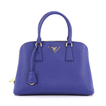 Prada Promenade Handbag Saffiano Leather Medium blue