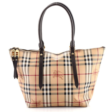 Burberry Salisbury Tote Haymarket Coated Canvas Small