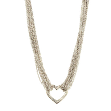 Tiffany & Co. Multi Strand Heart Necklace Sterling Silver