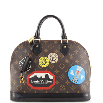 Louis Vuitton Alma Handbag Limited Edition World Tour Monogram Canvas PM