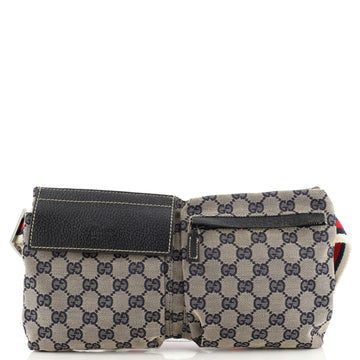 Gucci Vintage Double Belt Bag GG Canvas