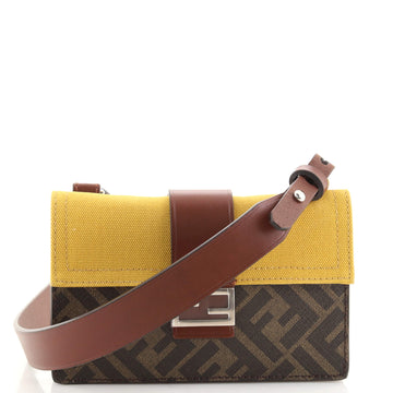 Fendi Baguette Convertible Pouch Canvas with Zucca Coated Canvas