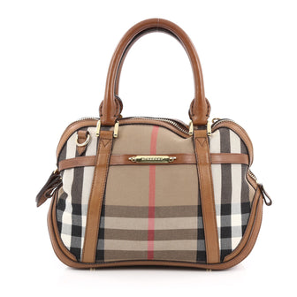 Burberry Bridle Orchard Bag House Check Canvas Small Brown