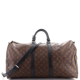 Louis Vuitton Keepall Bandouliere Bag Macassar Monogram Canvas 55