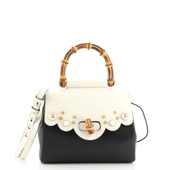 Gucci Pearly Peony Satchel Leather Mini