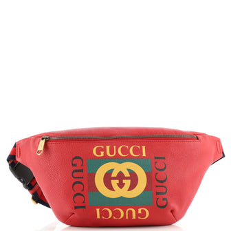 Gucci Logo Belt Bag Printed Leather Medium