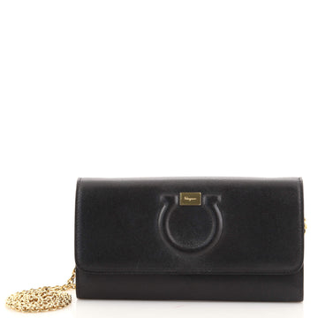Salvatore Ferragamo Gancini Wallet on Chain Leather