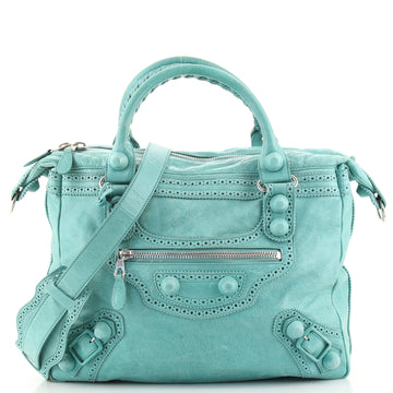 Balenciaga City Giant Brogues Bag Leather Medium