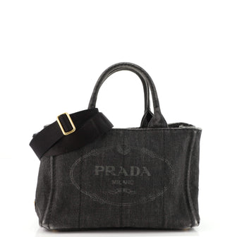Prada Canapa Convertible Tote Denim Mini