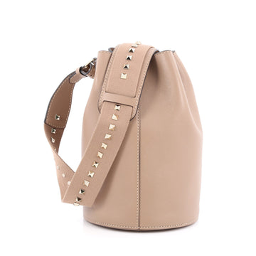 Valentino Rockstud Bucket Bag Leather brown