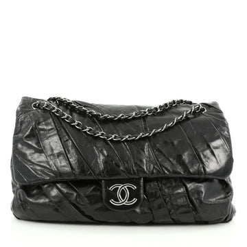 Chanel Twisted Flap Bag Glazed Calfskin Maxi black