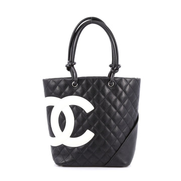 Chanel Cambon Tote Quilted Leather Medium black