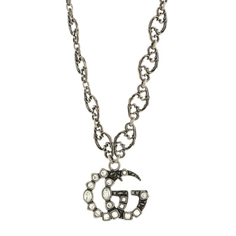 Gucci GG Arabesque Pendant Necklace Metal with Crystals