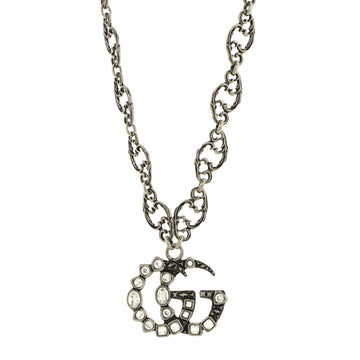 Gucci GG Arabesque Pendant Necklace Metal with Crystals