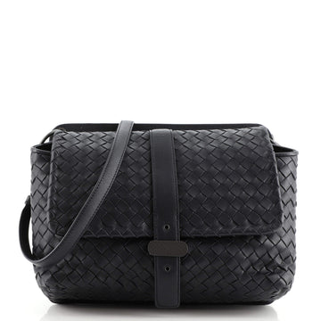 Bottega Veneta Double Side Flap Messenger Bag Intrecciato Nappa