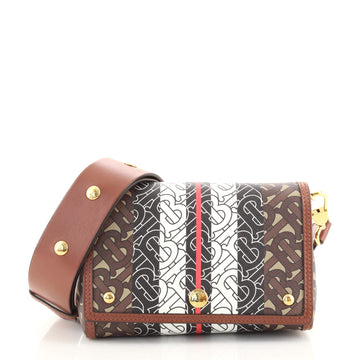 Burberry Hackberry Shoulder Bag Monogram E-Canvas Small