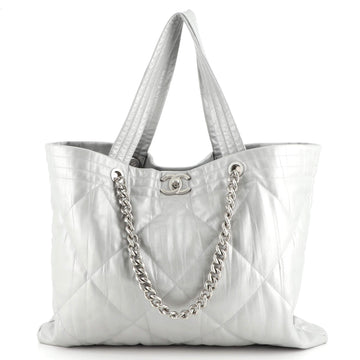 Chanel Ground Control Tote Quilted Iridescent Calfskin Large