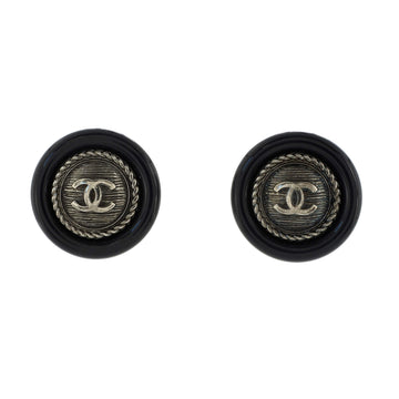 Chanel CC Button Stud Earrings Resin and Metal
