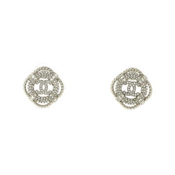 Chanel CC Lifesaver Stud Earrings Metal with Crystals